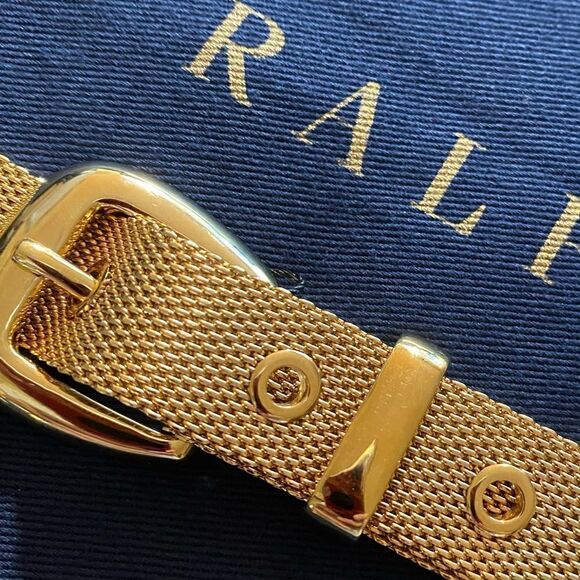 Ralph Lauren Gold Tone Metal Mesh Belt - Picture 12 of 16